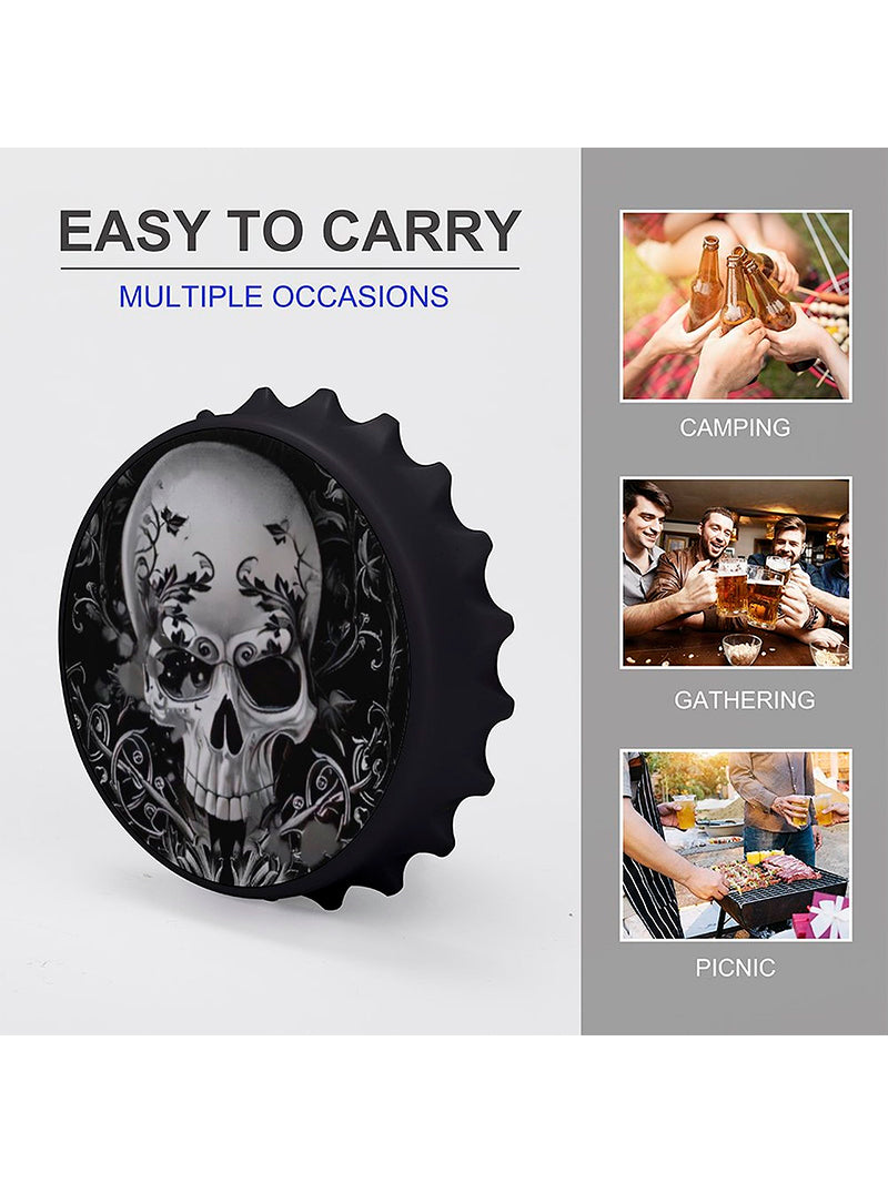 Dark Night Skull Printing Multifunctional Refrigerator Magnetic Bottle Opener