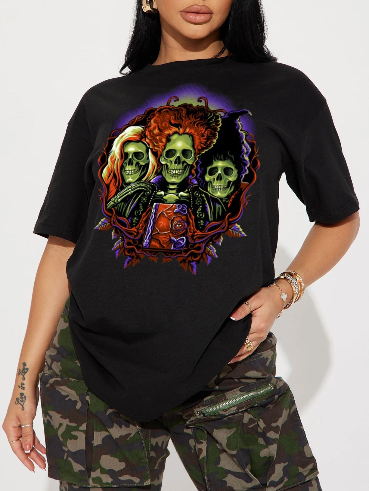 Witches Bones Print Short Sleeve T-shirt