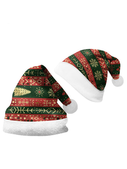 Christmas Multi-Pattern 3D Printed Cartoon Plush Christmas Hat