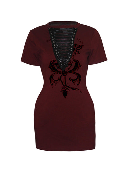 Star Vampire Sexy Lace-up Dress