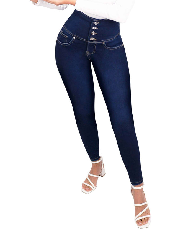 Red Spider Print Peach Hip Shaping Jeans