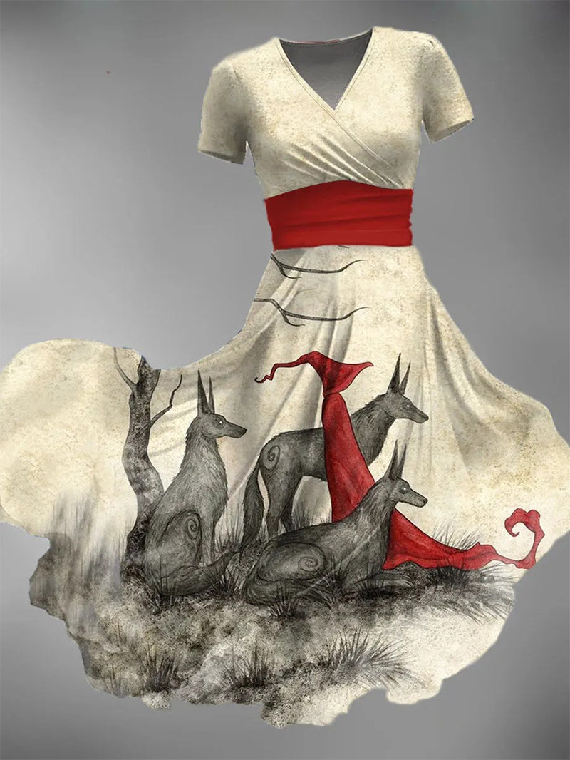 Women's Gothic Style Printing Dress