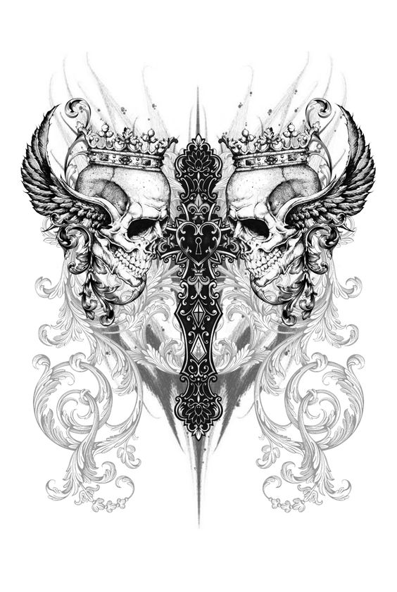 Winged King's Skull Printed Sexy Vest