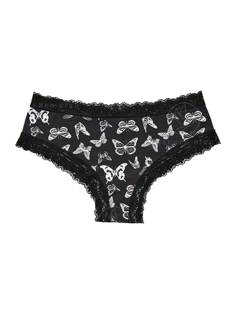 Halloween Sexy Lace Stitching Ice Silk Thin Panties