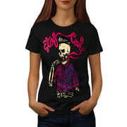Kurzärmliges T-Shirt mit „Smoke Skull Stay Cool“-Aufdruck