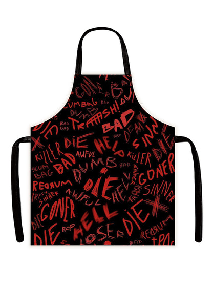 Halloween Gothic Style Horror Skull Apron Kitchen Overclothes