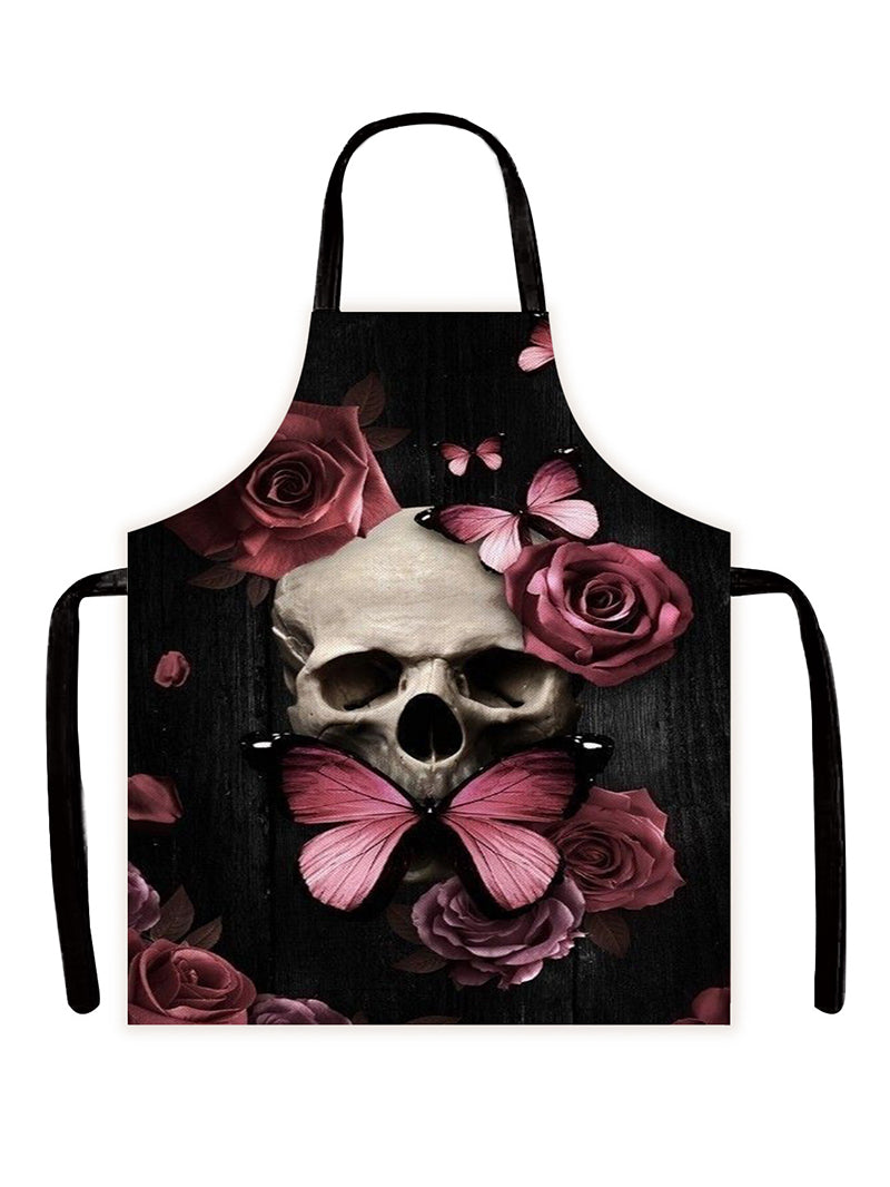 Halloween Gothic Style Horror Skull Apron Kitchen Overclothes