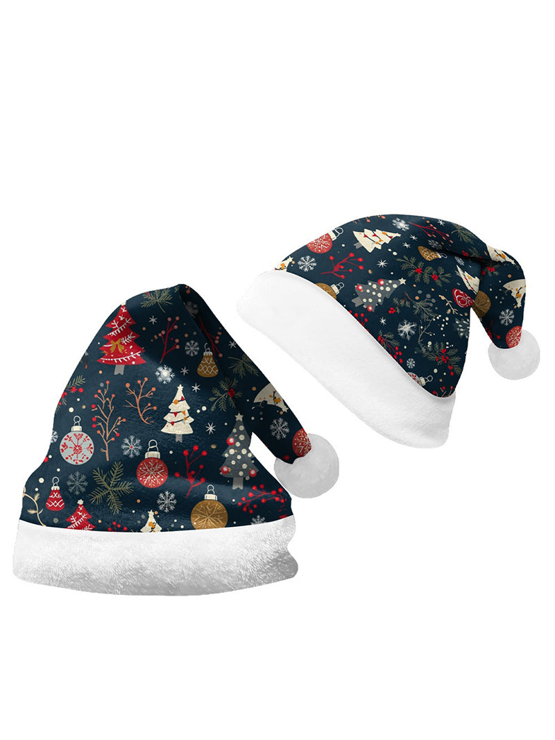 Christmas Multi-Pattern 3D Printed Cartoon Plush Christmas Hat