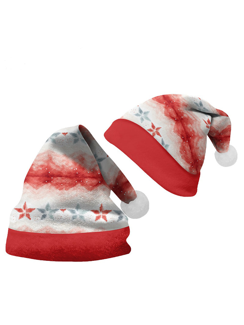 Christmas Multi-Pattern 3D Printed Cartoon Plush Christmas Hat