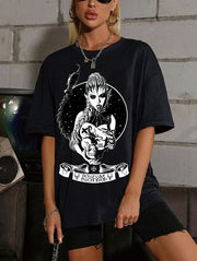 Possessive Psychopath Pattern Printed Short-Sleeve T-shirt