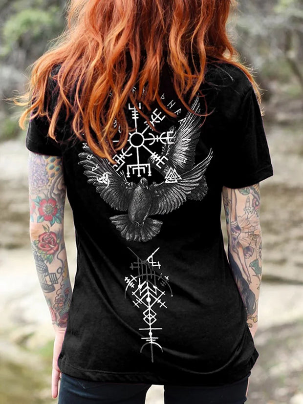Retro Tribal Pigeon Viking Ethnic T-shirt