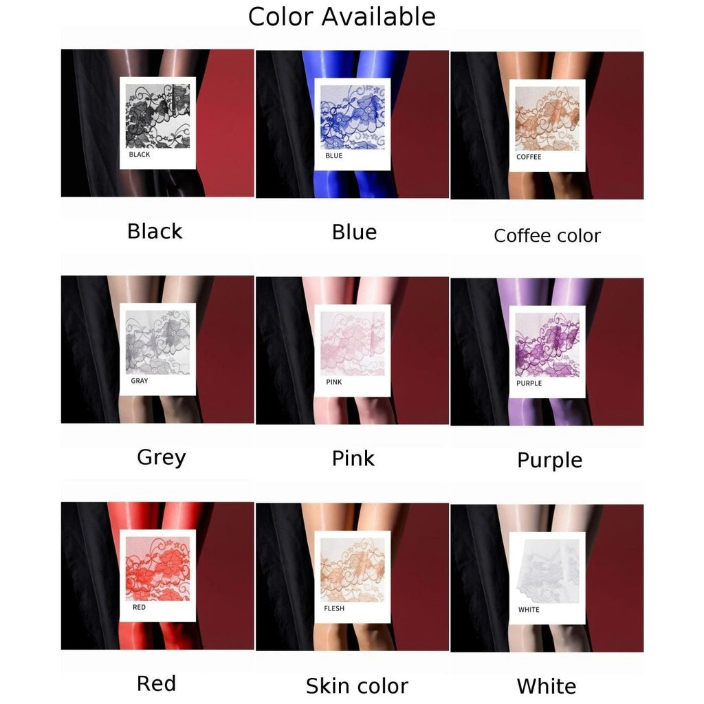 Sexy Lace Shiny Silk Open Crop Hip Lifting Stockings