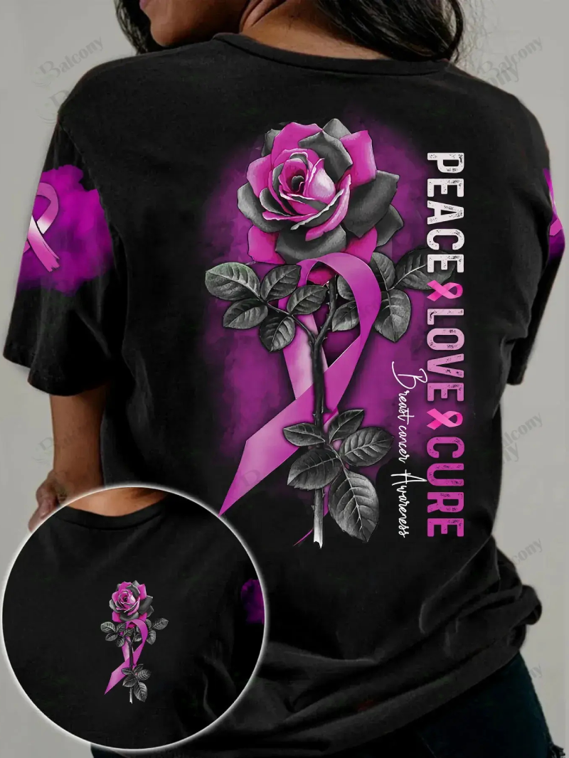 T-shirt imprimé rose avec ruban à la mode 