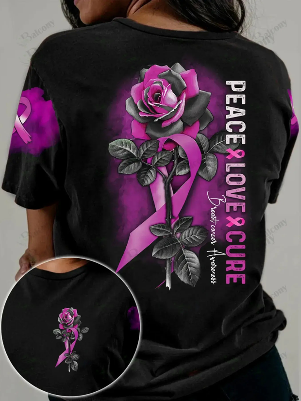 Modisches T-Shirt mit Rosen-Print 