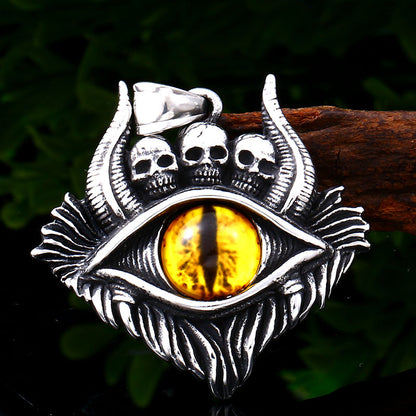 Punk Skulls Evil Eye Pendant