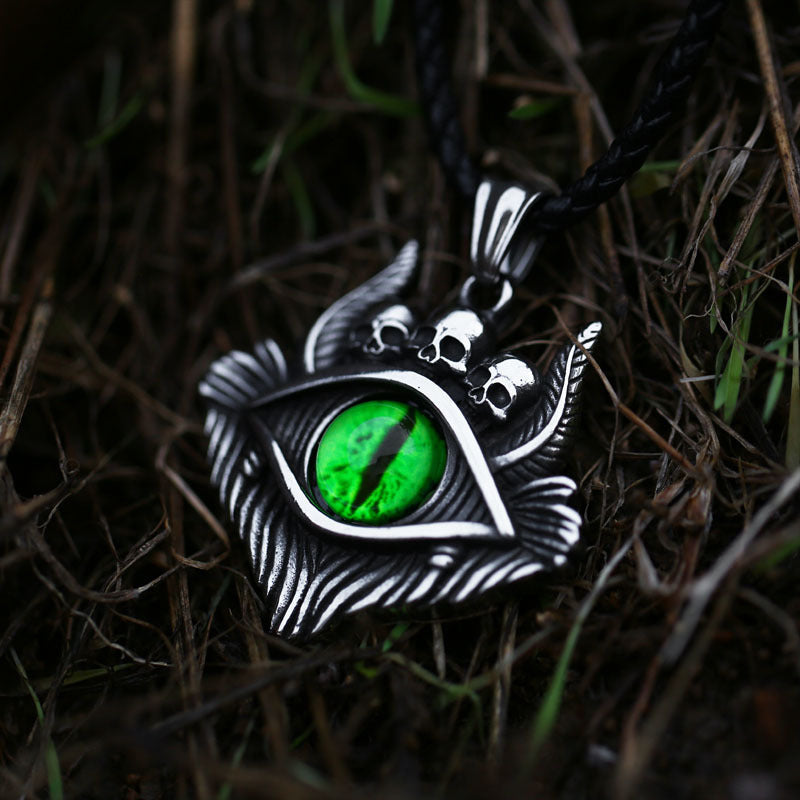 Punk Skulls Evil Eye Pendant