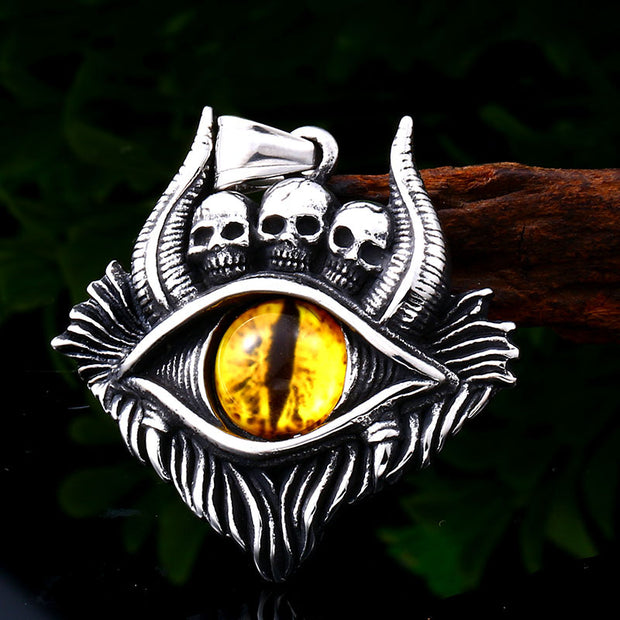 Punk Skulls Evil Eye Pendant