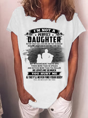 Daughter printed round neck short sleeve casual women's T-shirt