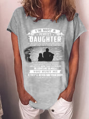 Daughter printed round neck short sleeve casual women's T-shirt