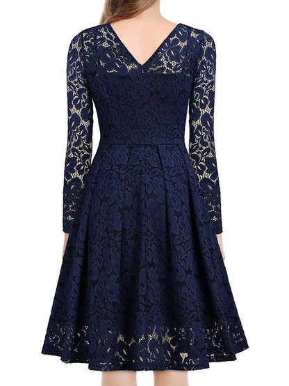 Elegant Laced V-Neck Dress