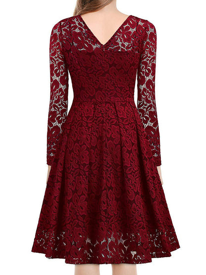 Elegant Laced V-Neck Dress