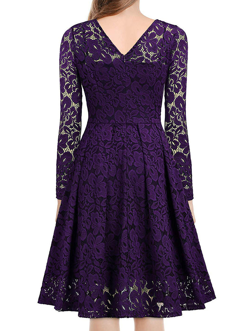 Elegant Laced V-Neck Dress