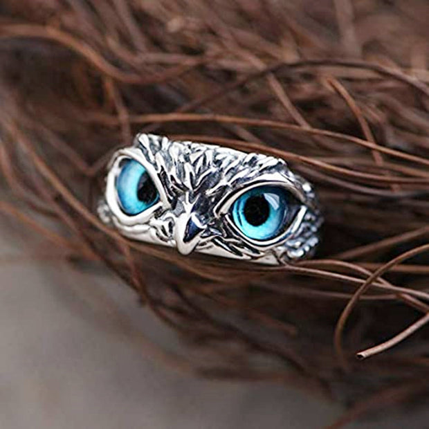 Vintage Demon Eye Owl Opening Adjustable Ring
