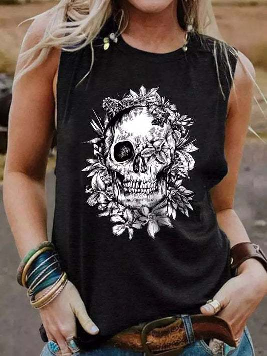 Lässiges Tanktop mit Totenkopf-Print 