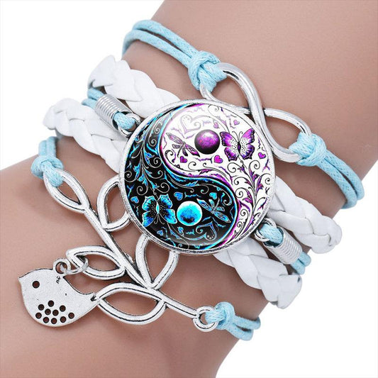 Yin Yang Tai Chi Handgewebtes mehrlagiges Armband 