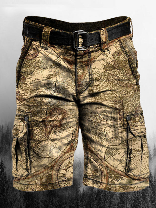 Men's Printed Cargo Pockets Shorts