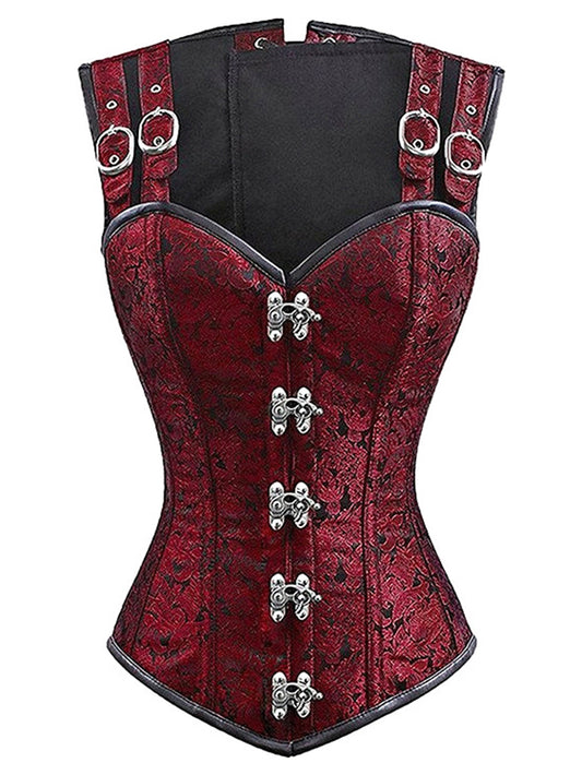 Corset sexy à bretelles bouclées de style punk 