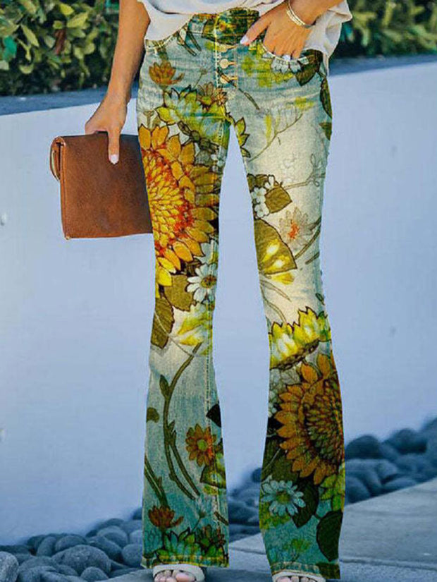 Imitation Jeans SUNFLOWER Floral Print Casual Trousers