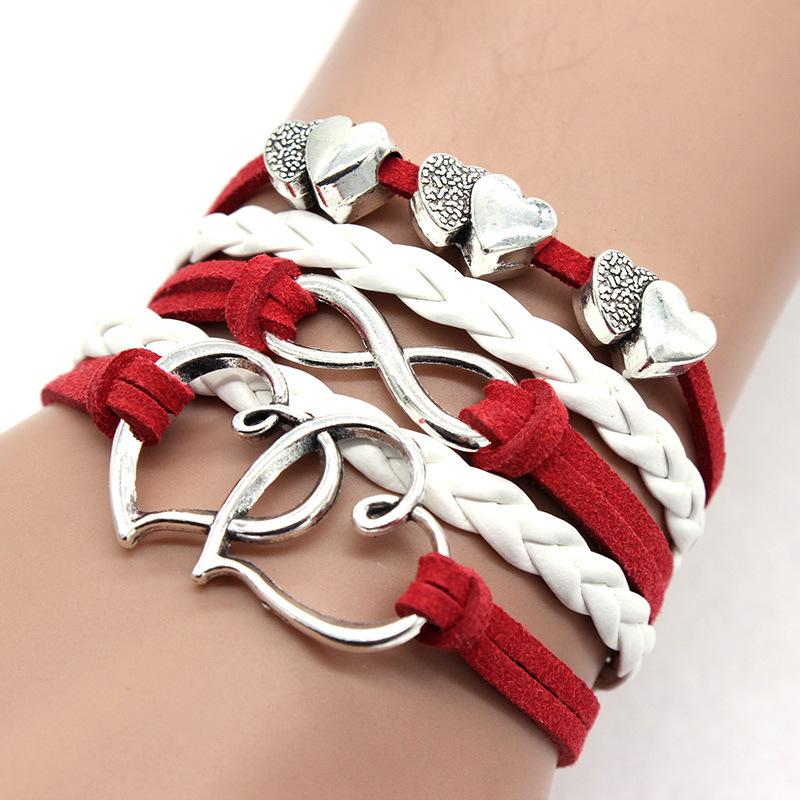 Vintage Double Heart Braided  Bracelet