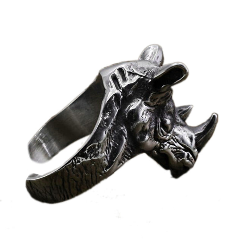 Verstellbarer Ring mit Retro-Punk-Tieren 