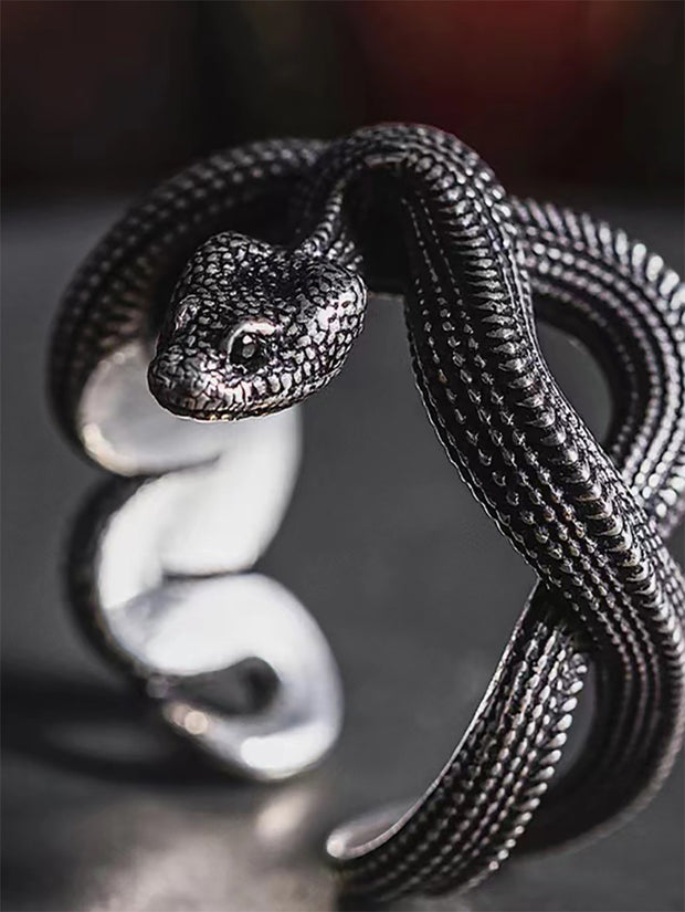 Python Ring Dark Punk Dreidimensionaler Schlangenring 