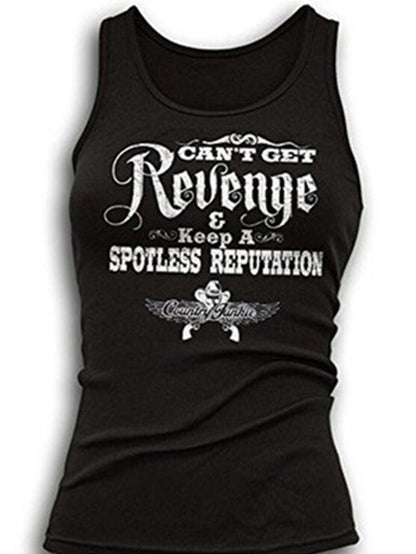 Street print women's vest top