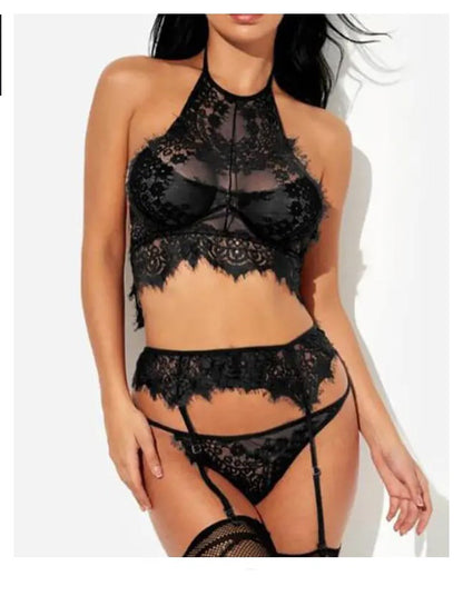 Sexy Eyelash Lace Underwear Set