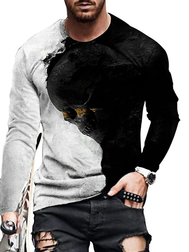 Men's pattern long sleeve T-shirt