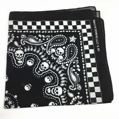 Skull Geo Printed Square Head Scarf