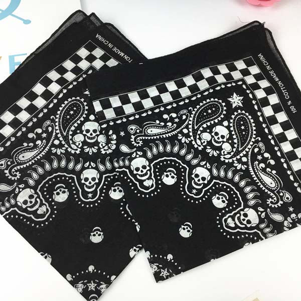 Skull Geo Printed Square Head Scarf