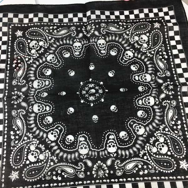 Skull Geo Printed Square Head Scarf