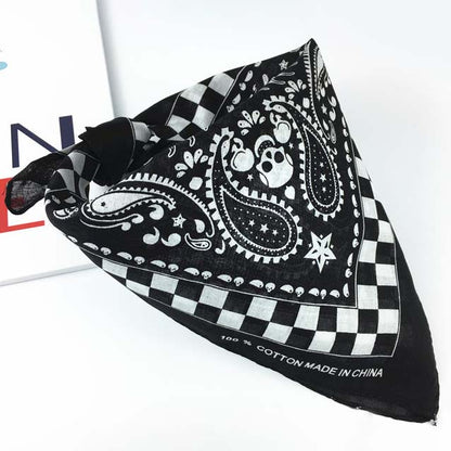 Skull Geo Printed Square Head Scarf