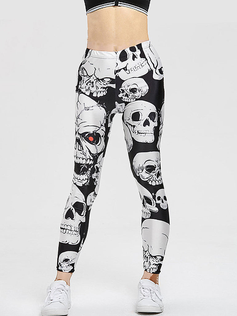 Printed Skull Comfy Sports Leggings