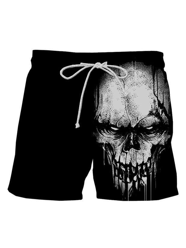 Men Horrible Skull Print Shorts