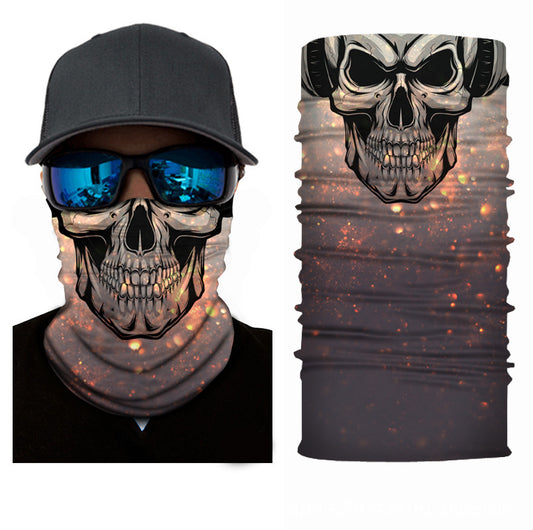 Skull Half Face Series Magic Headband Mask