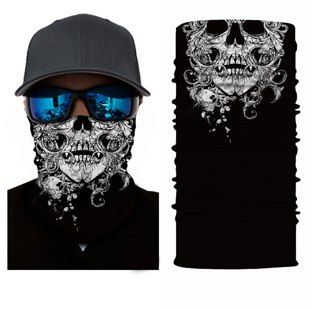 Skull Half Face Series Magic Headband Mask