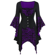 Gothic-Kleid mit Totenkopf-Ausschnitt