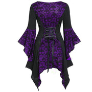 Gothic-Kleid mit Totenkopf-Ausschnitt