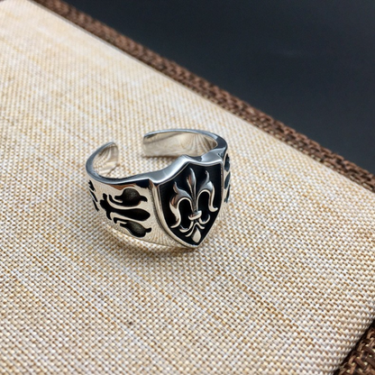 Punk Sheild Shaped Cross Men's Ring