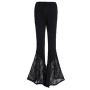 Casual Lace Stitching Bell-Bottom Pants Trousers